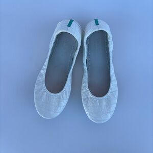 Tieks Diamond White Crocodile Croc Textured Ballet Flats Like New Size 9